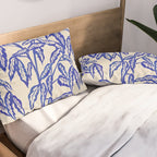 Minimal Blue Plant Pillow Sham Gallery Image 2