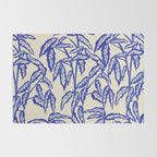 Minimal Blue Plant Rug Gallery Image 2