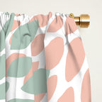 Festive, Abstract, Floral Prints, Coral, Green, Yellow Window Curtain Gallery Image 2