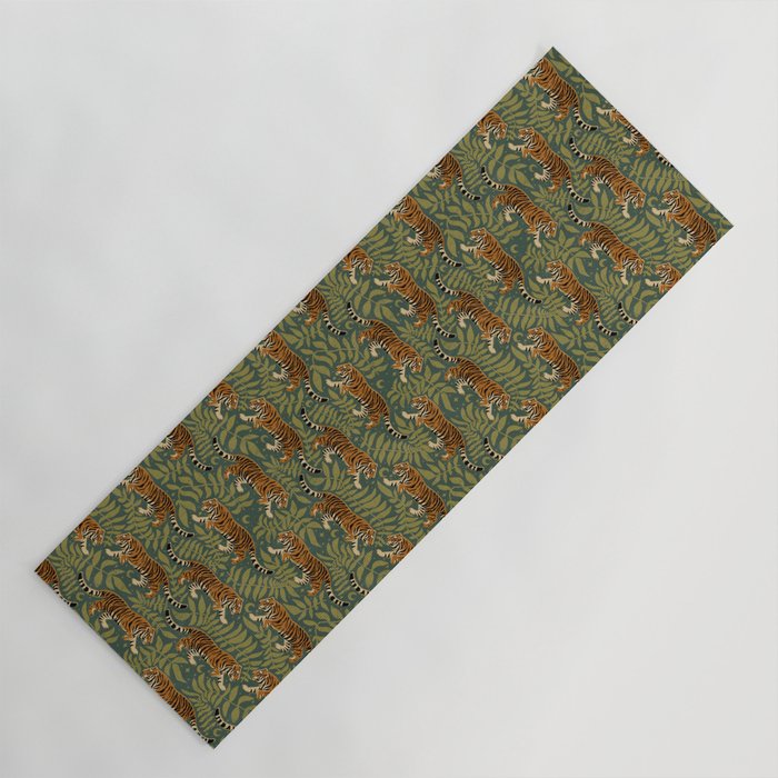 Tigers - forest and fern Yoga Mat Gallery Image 1