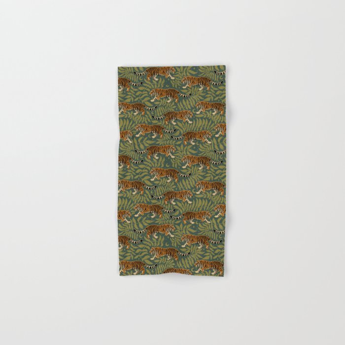 Tigers - forest and fern Bath Towel Gallery Image 1