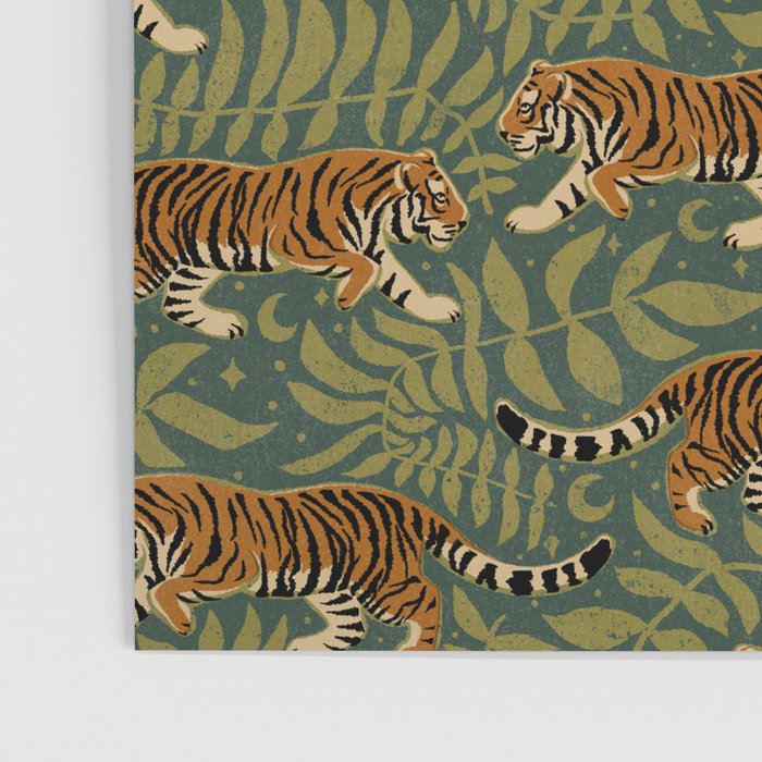 Tigers - forest and fern Poster Gallery Image 3