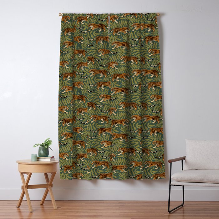 Tigers - forest and fern Window Curtain Gallery Image 5