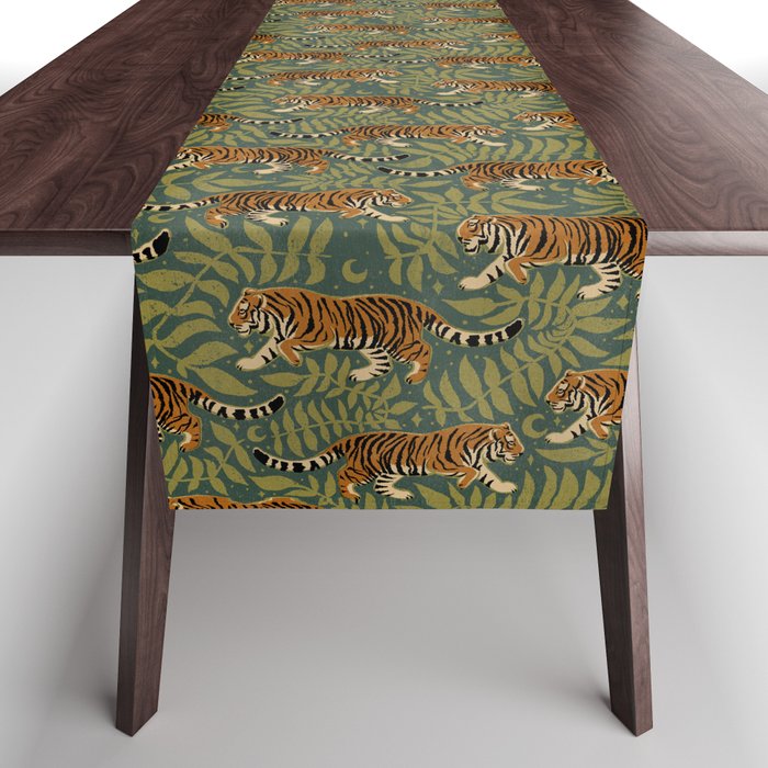 Tigers - forest and fern Table Runner Gallery Image 1
