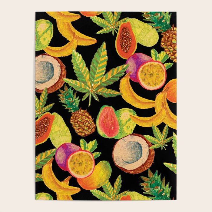 Tropical Cannabis Fruit Poster