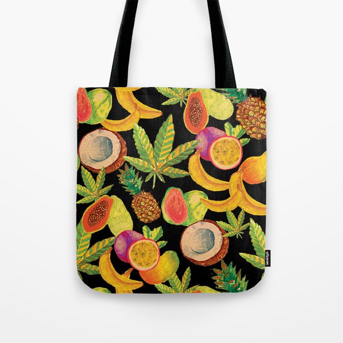 Tropical Cannabis Fruit Tote Bag Gallery Image 1