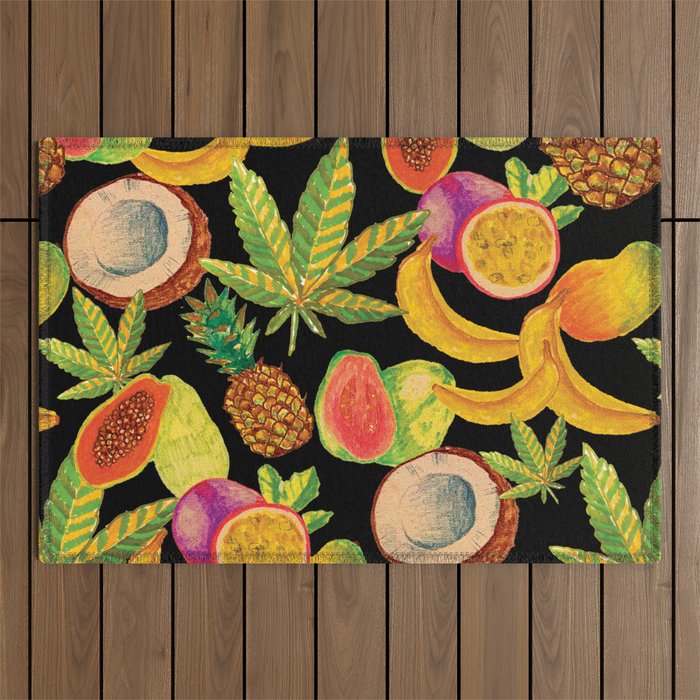 Tropical Cannabis Fruit Outdoor Rug Gallery Image 1
