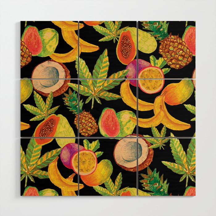 Tropical Cannabis Fruit Wood Wall Art Gallery Image 1