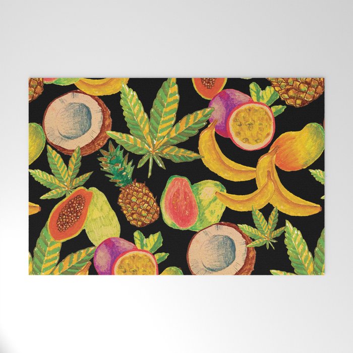 Tropical Cannabis Fruit Welcome Mat Gallery Image 1