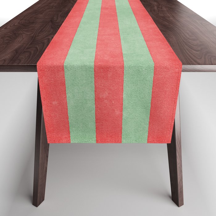 STRIPES - 005 - red and green Table Runner Gallery Image 1