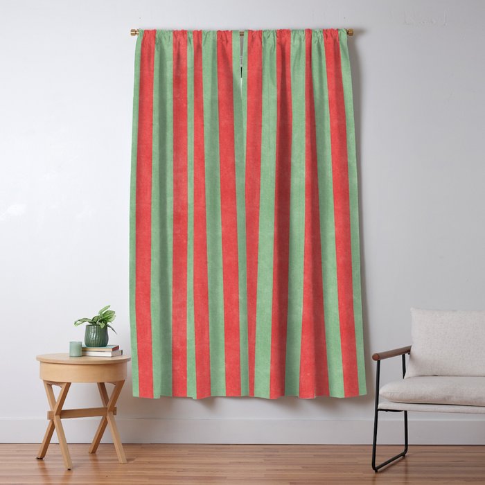 STRIPES - 005 - red and green Window Curtain Gallery Image 5