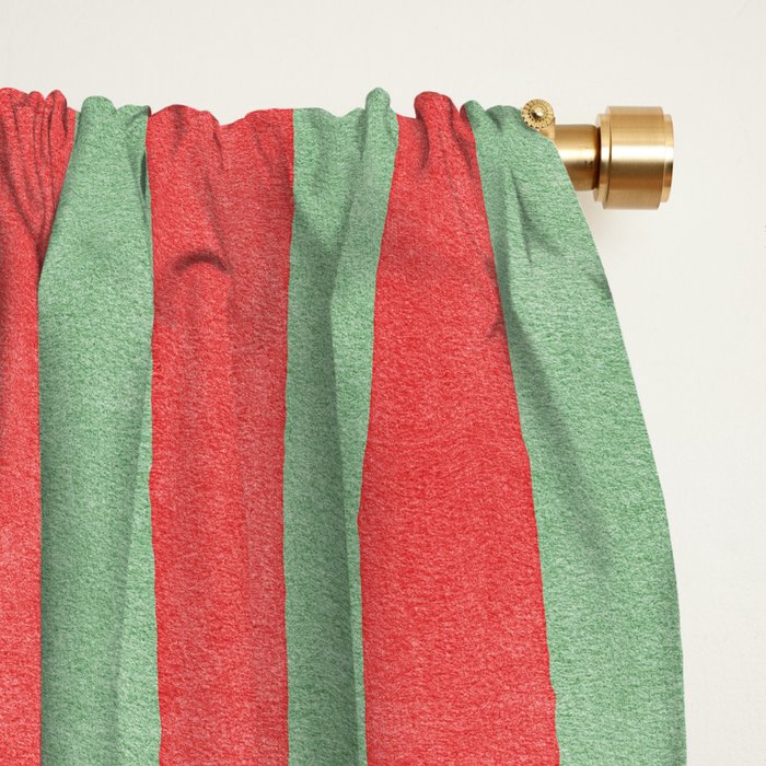 STRIPES - 005 - red and green Window Curtain Gallery Image 2