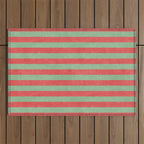 STRIPES - 005 - red and green Outdoor Rug Gallery Image 1