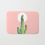 Quirky owl on saguaro cactus Bath Mat Gallery Image 1