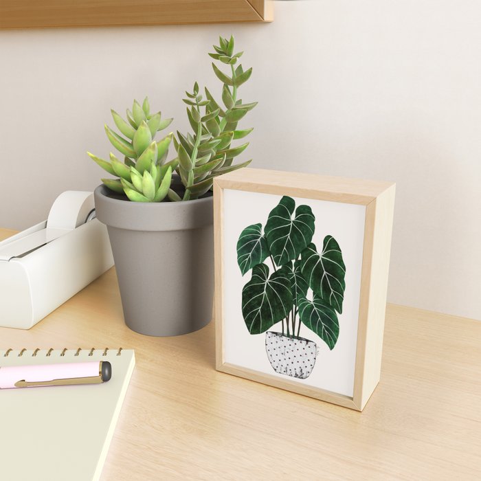 philodendron pot plant Mini Art Print Gallery Image 2