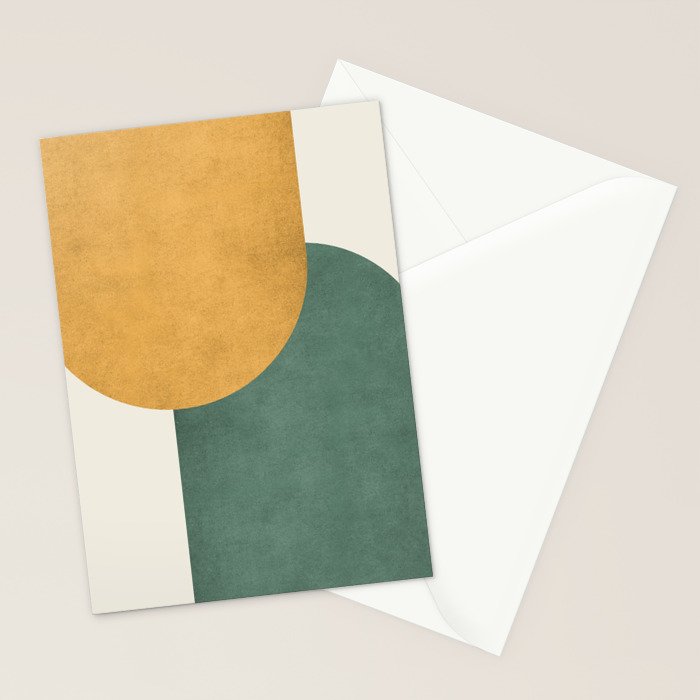 Halfmoon Colorblock 2 - Gold Green  Stationery Card Gallery Image 2