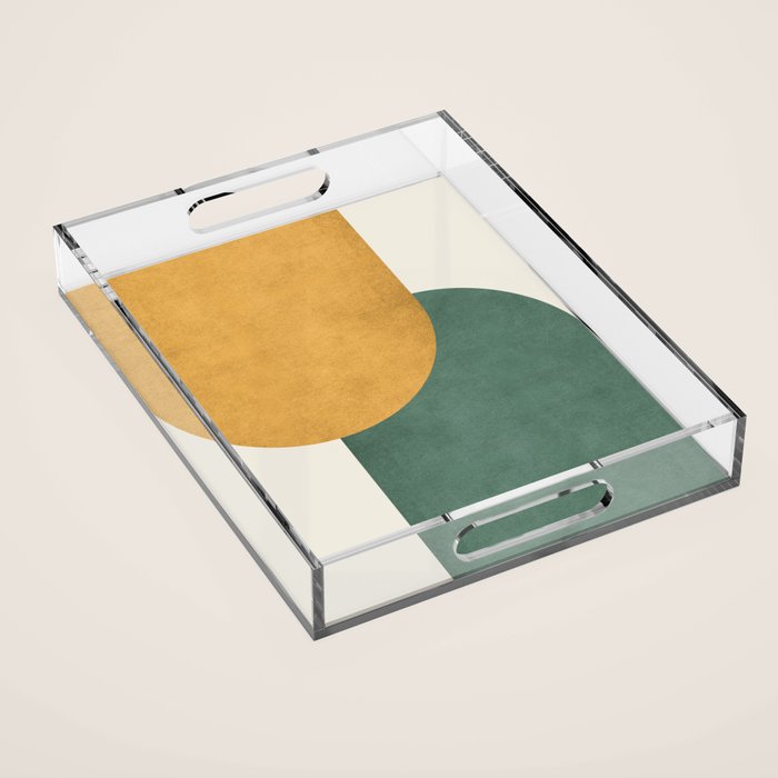 Halfmoon Colorblock 2 - Gold Green  Acrylic Tray Gallery Image 1