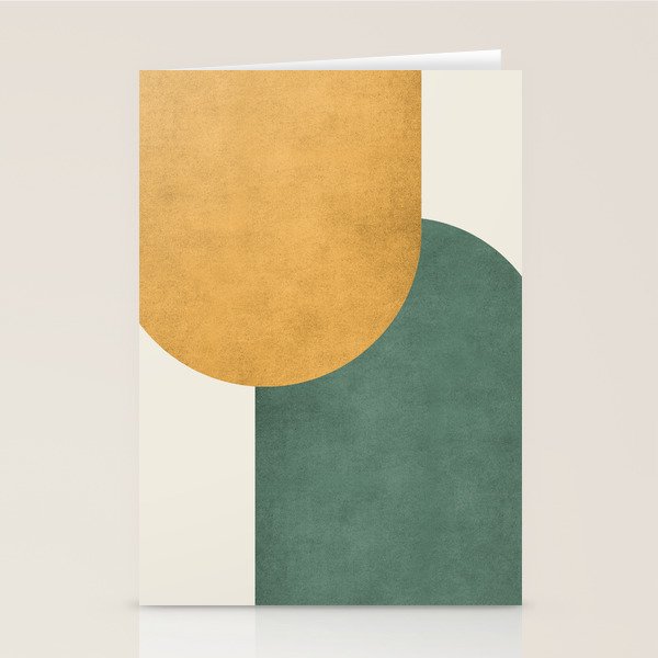 Halfmoon Colorblock 2 - Gold Green  Stationery Card Gallery Image 2
