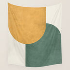 Halfmoon Colorblock 2 - Gold Green  Wall Tapestry Gallery Image 4
