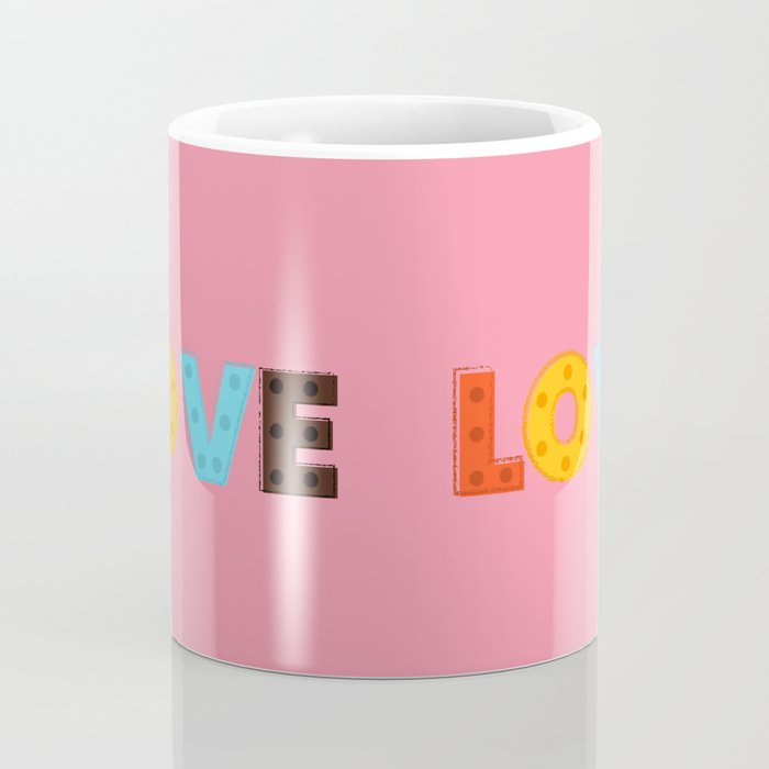 Happy LOVE - typography Coffee Mug Gallery Image 4