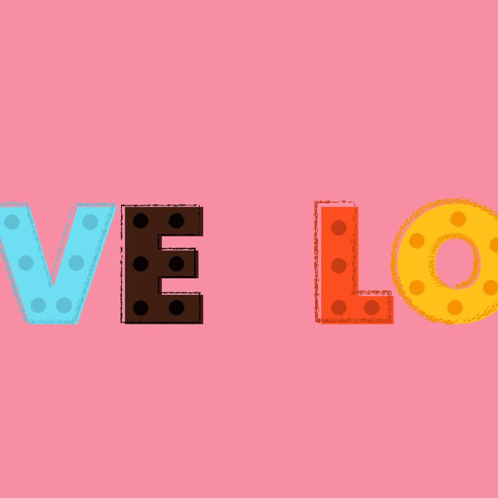 Happy LOVE - typography Coffee Mug Gallery Image 2