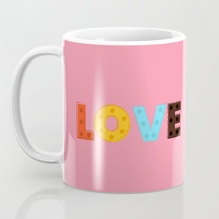 Happy LOVE - typography Coffee Mug Gallery Image 3