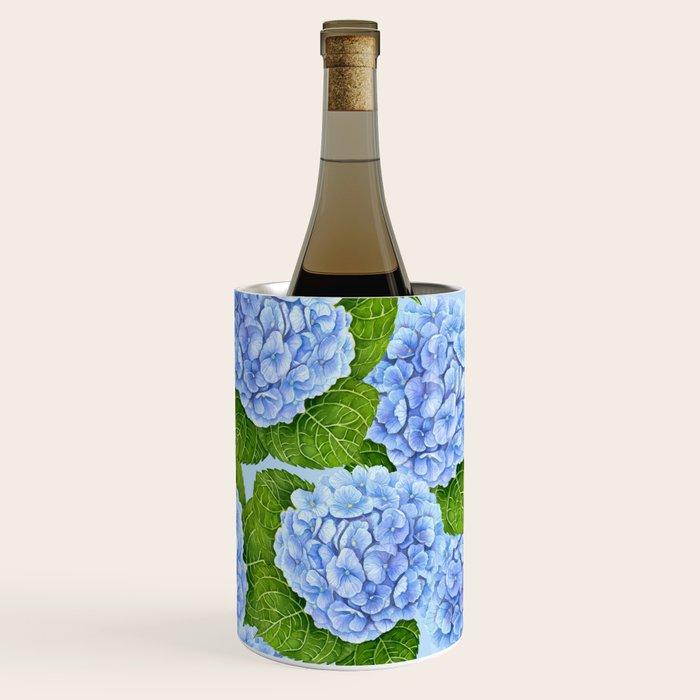 Blue hydrangea watercolor  Wine Chiller Gallery Image 1