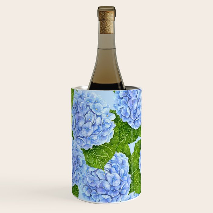 Blue hydrangea watercolor  Wine Chiller Gallery Image 3