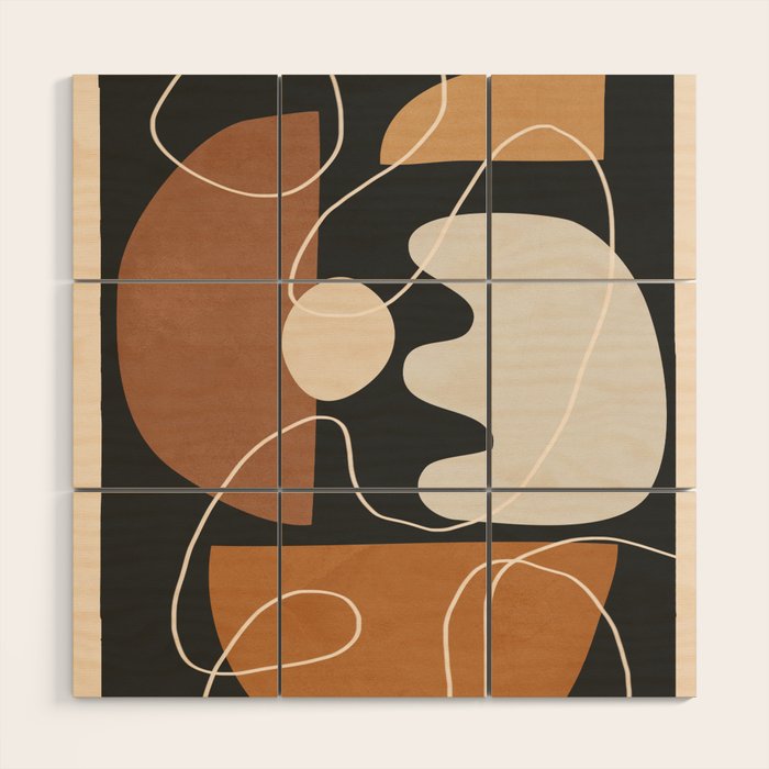 Minimal Colorful Abstract Shapes 5 Wood Wall Art Gallery Image 1