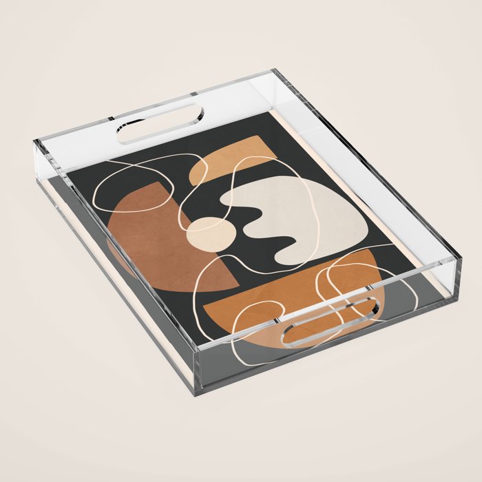 Minimal Colorful Abstract Shapes 5 Acrylic Tray Gallery Image 1