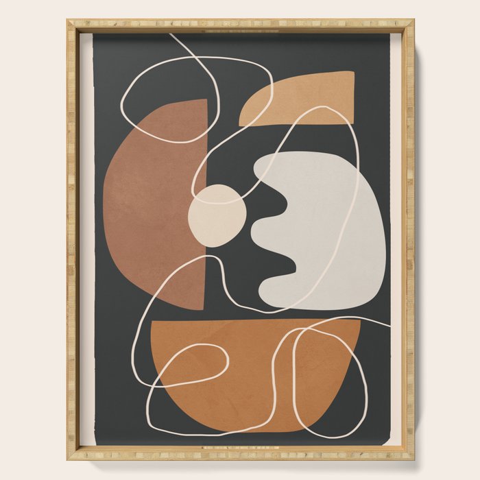 Minimal Colorful Abstract Shapes 5 Serving Tray Gallery Image 1