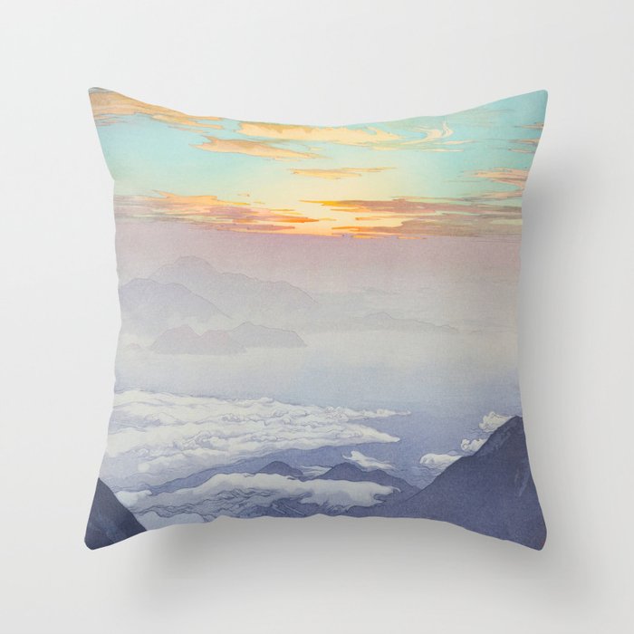 Sea of Clouds (Unkai, Ho-o-San) Hiroshi Yoshida Modern Japanese Woodblock Print Throw Pillow Gallery Image 6
