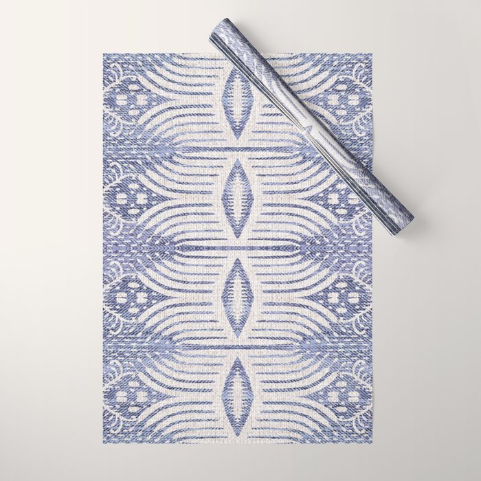 FRENCH LINEN TRIBAL IKAT Wrapping Paper Gallery Image 1