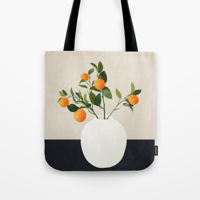  Orange Tree Branch in a Vase 01 Tote Bag Gallery Image 1