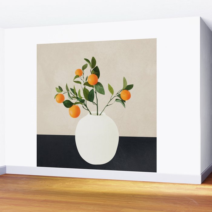  Orange Tree Branch in a Vase 01 Wall Mural Gallery Image 2