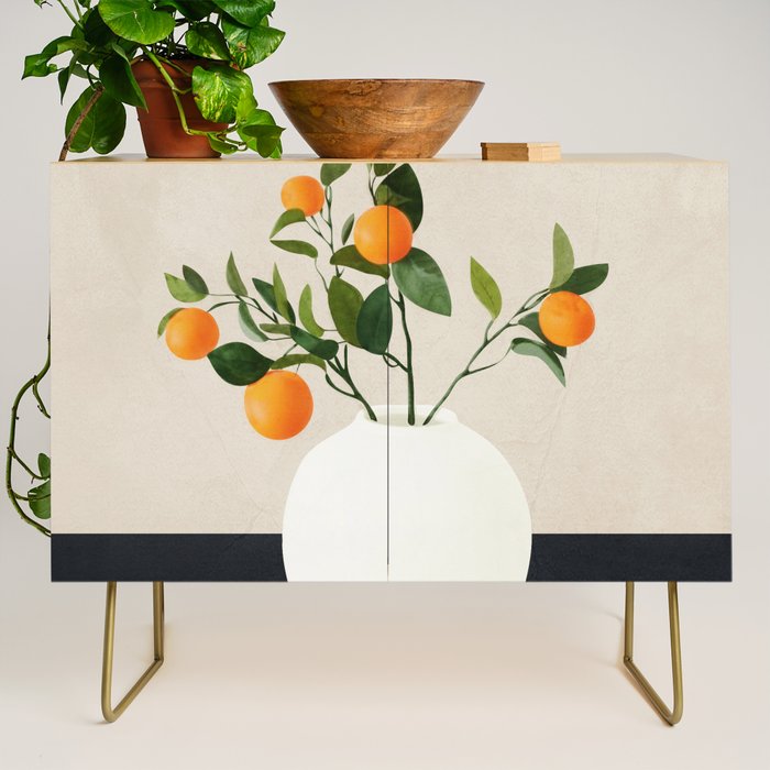  Orange Tree Branch in a Vase 01 Credenza Gallery Image 1