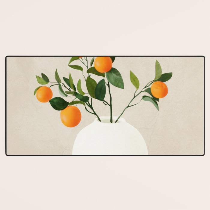  Orange Tree Branch in a Vase 01 Desk Mat Gallery Image 3