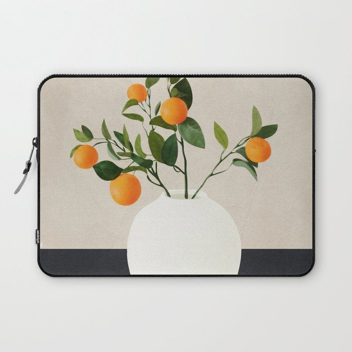  Orange Tree Branch in a Vase 01 Laptop Sleeve Gallery Image 1
