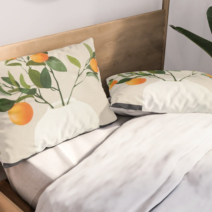  Orange Tree Branch in a Vase 01 Pillow Sham Gallery Image 2