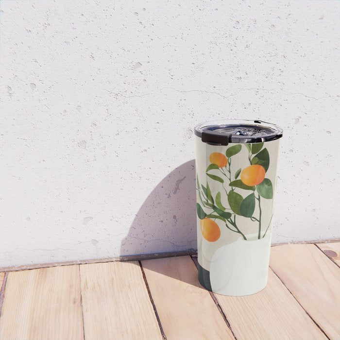  Orange Tree Branch in a Vase 01 Travel Mug Gallery Image 4