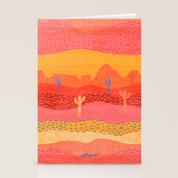 Vintage Western Desert Landscape in Warm Sunrise Stationery Card Gallery Image 2