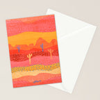 Vintage Western Desert Landscape in Warm Sunrise Stationery Card Gallery Image 2