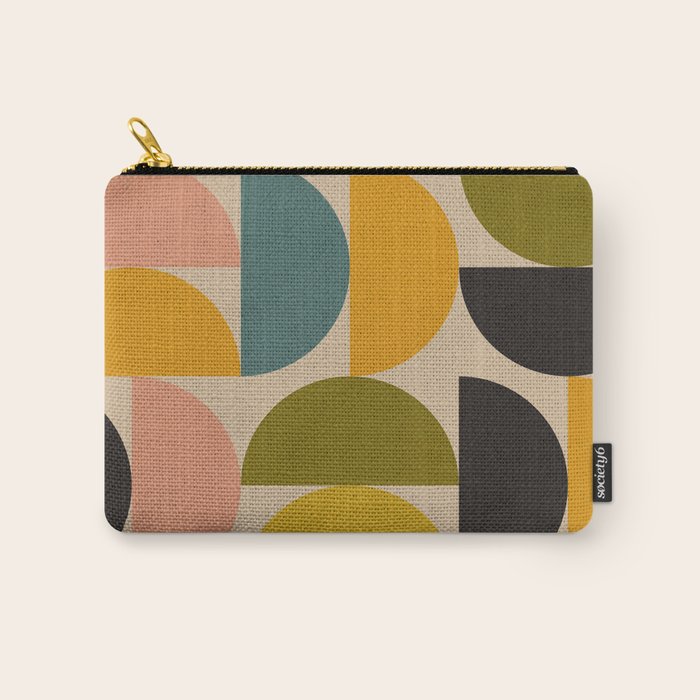 abstract mid mod half circles Carry All Pouch Gallery Image 1