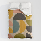 abstract mid mod half circles Comforter Gallery Image 6