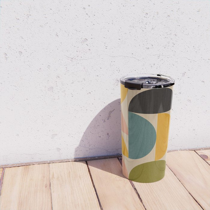 abstract mid mod half circles Travel Mug Gallery Image 4