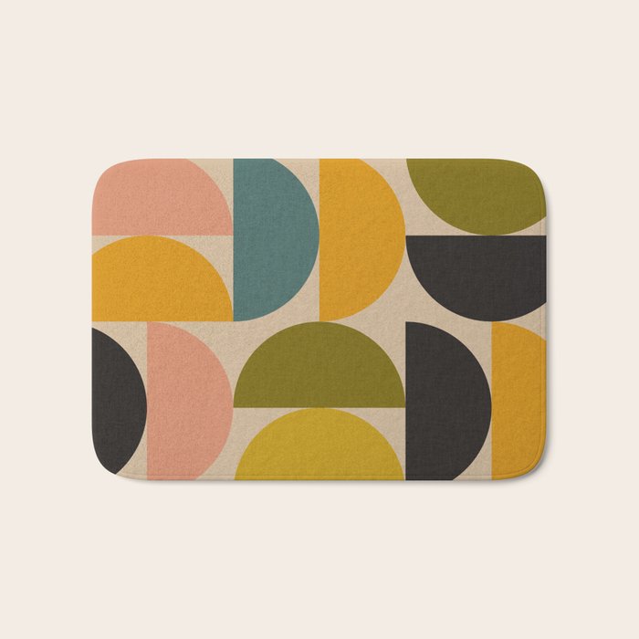 abstract mid mod half circles Bath Mat Gallery Image 1