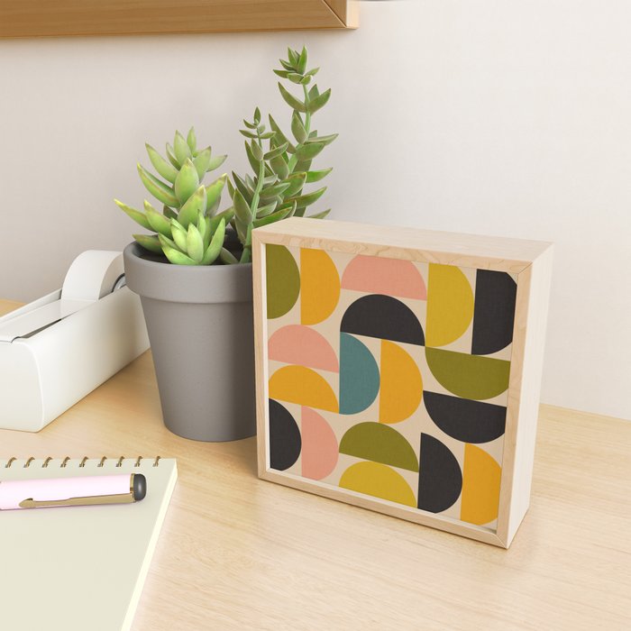 abstract mid mod half circles Mini Art Print Gallery Image 2