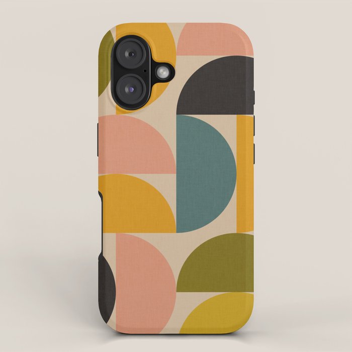 abstract mid mod half circles iPhone Case Gallery Image 1
