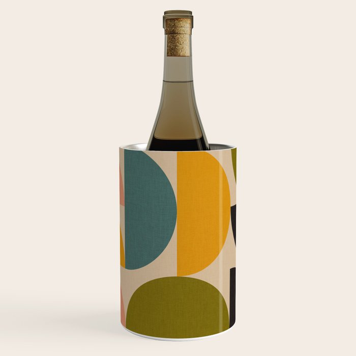 abstract mid mod half circles Wine Chiller Gallery Image 1
