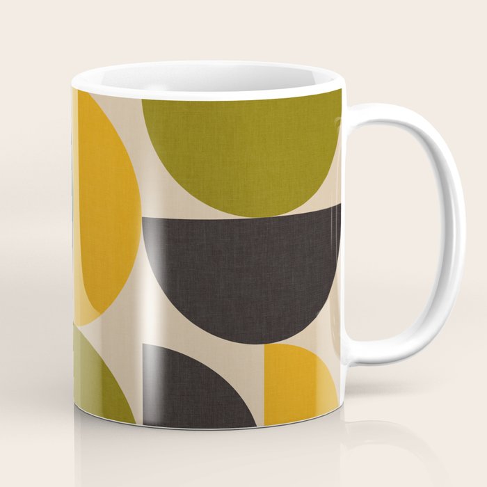 abstract mid mod half circles Coffee Mug Gallery Image 1
